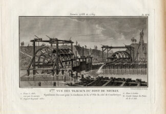 Antique Print-Pl.XVII-ENGINEERING-WATERWHEEL-PUMP-BRIDGE-NEUILLY-Perronet-1782