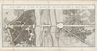Antique Map-Pl.XX-BRIDGE-MAP-MANTES LA JOLIE-LIMAY-BRIDGE-SEINE-Perronet-1782