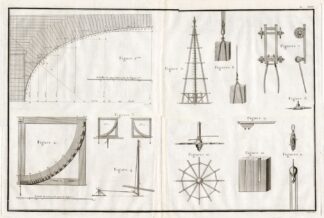 Antique Print-Pl.XXVI-BRIDGE-ENGINEERING-ARCH-LIFT-PULLEY-WINCH-Perronet-1782