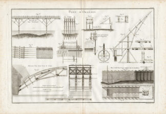 Antique Print-Pl.XLIV-ENGINEERING-BRIDGE-ORLEANS-ELEVATION-Perronet-1782