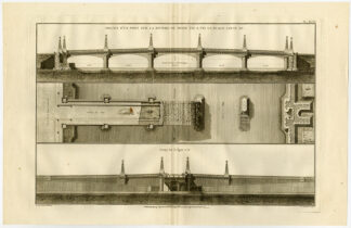 Antique Print-Pl.XLVII-PARIS-SEINE-BRIDGE-ENGINEER-DESIGN-LOUIS XV-Perronet-1782