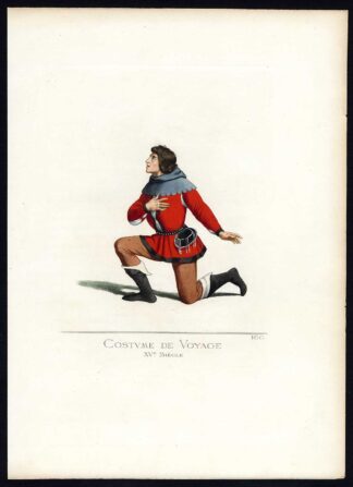 Antique Print-TRAVEL COSTUME-15TH CENTURY-PLATE 160-Bonnard-Mercuri-1860