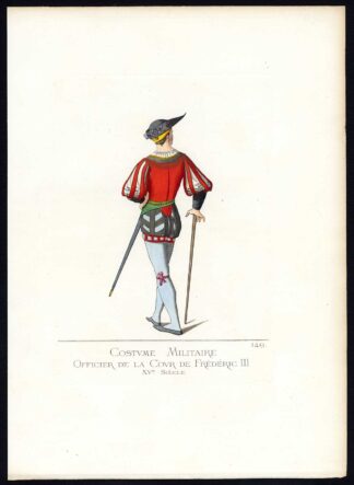 Antique Print-MILITARY-COSTUME-15TH CENTURY-PLATE 149-Bonnard-Mercuri-1860