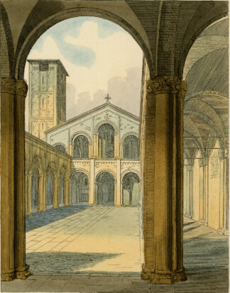 Antique Print-ST. AMBROSE CHURCH-MILAN-13TH CENTURY-PL 24-Bonnard-Mercuri-1860