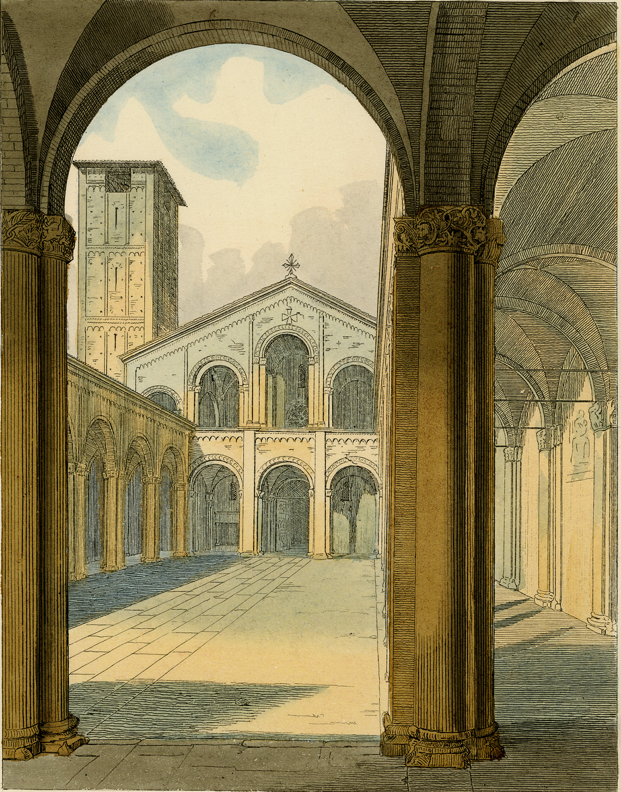 Lb9983 2a 416x531 Antique Print-ST. AMBROSE CHURCH-MILAN-13TH CENTURY-PL 24-Bonnard-Mercuri-1860