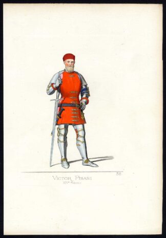 Antique Print-VETTOR PISANI-ITALY-COSTUME-14TH CENTURY-P 38-Bonnard-Mercuri-1860