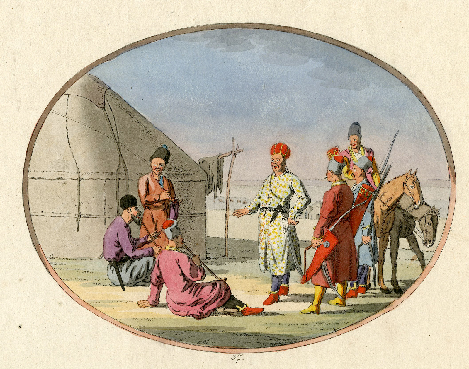 , 7 Rare Antique Prints-RUSSIA-ETHNIC SCENES-HABITS-Geissler-1804, Pictura Antique Prints