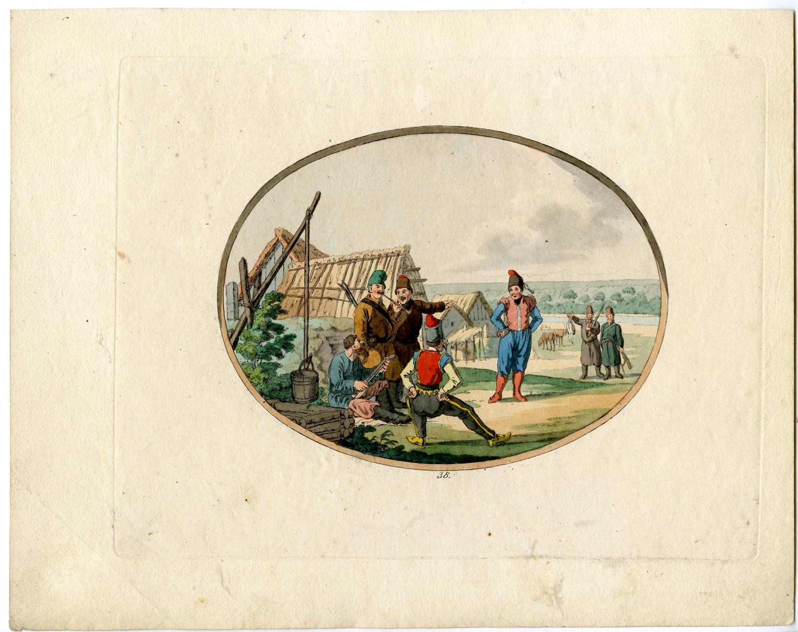 , 7 Rare Antique Prints-RUSSIA-ETHNIC SCENES-HABITS-Geissler-1804, Pictura Antique Prints