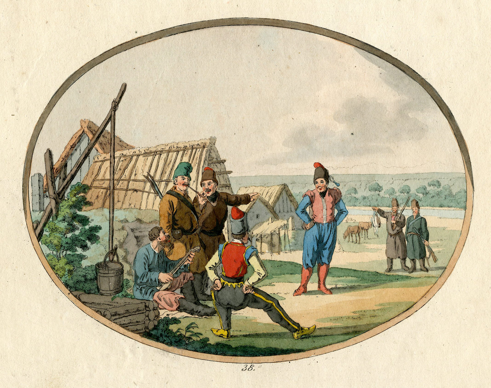 , 7 Rare Antique Prints-RUSSIA-ETHNIC SCENES-HABITS-Geissler-1804, Pictura Antique Prints