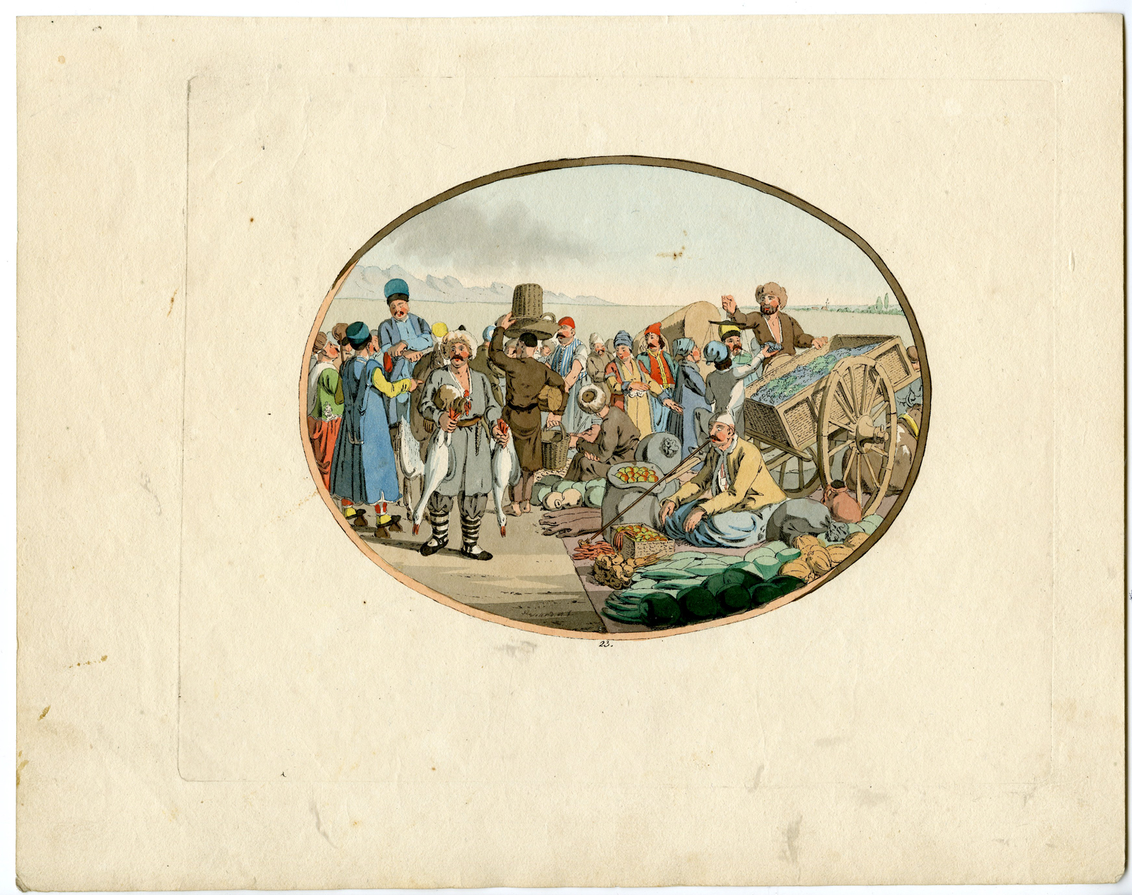 , 7 Rare Antique Prints-RUSSIA-ETHNIC SCENES-HABITS-Geissler-1804, Pictura Antique Prints
