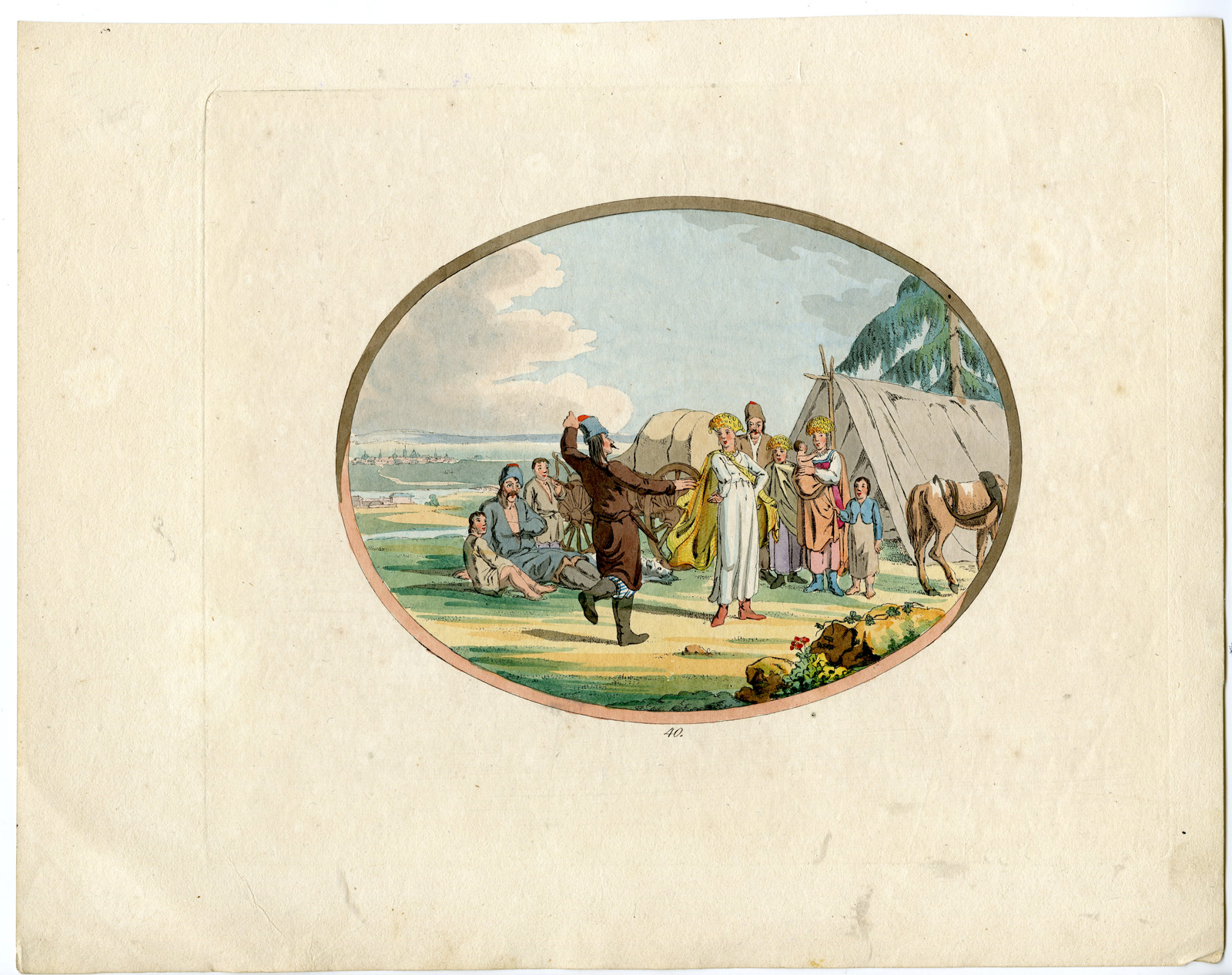 , 7 Rare Antique Prints-RUSSIA-ETHNIC SCENES-HABITS-Geissler-1804, Pictura Antique Prints