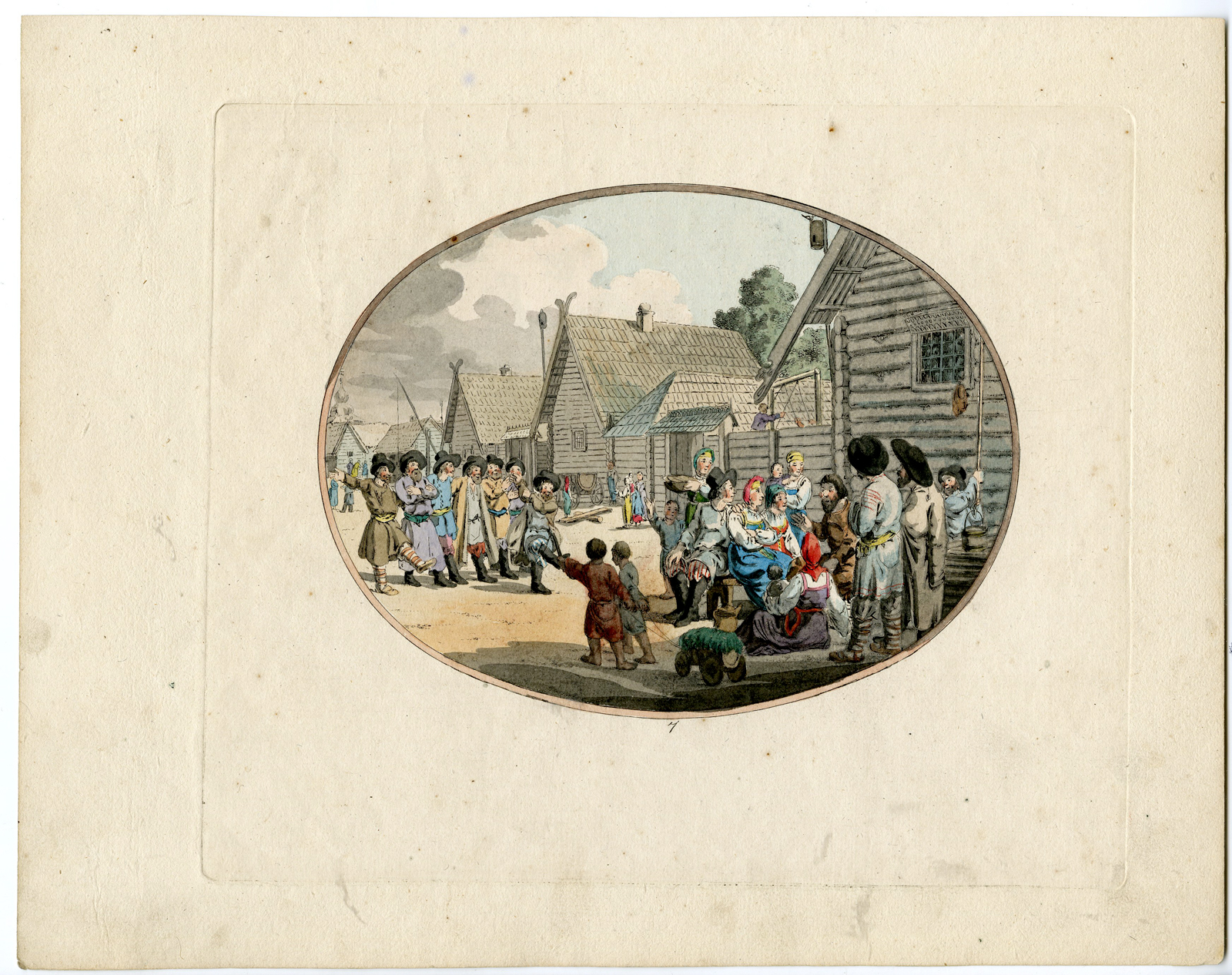 , 7 Rare Antique Prints-RUSSIA-ETHNIC SCENES-HABITS-Geissler-1804, Pictura Antique Prints