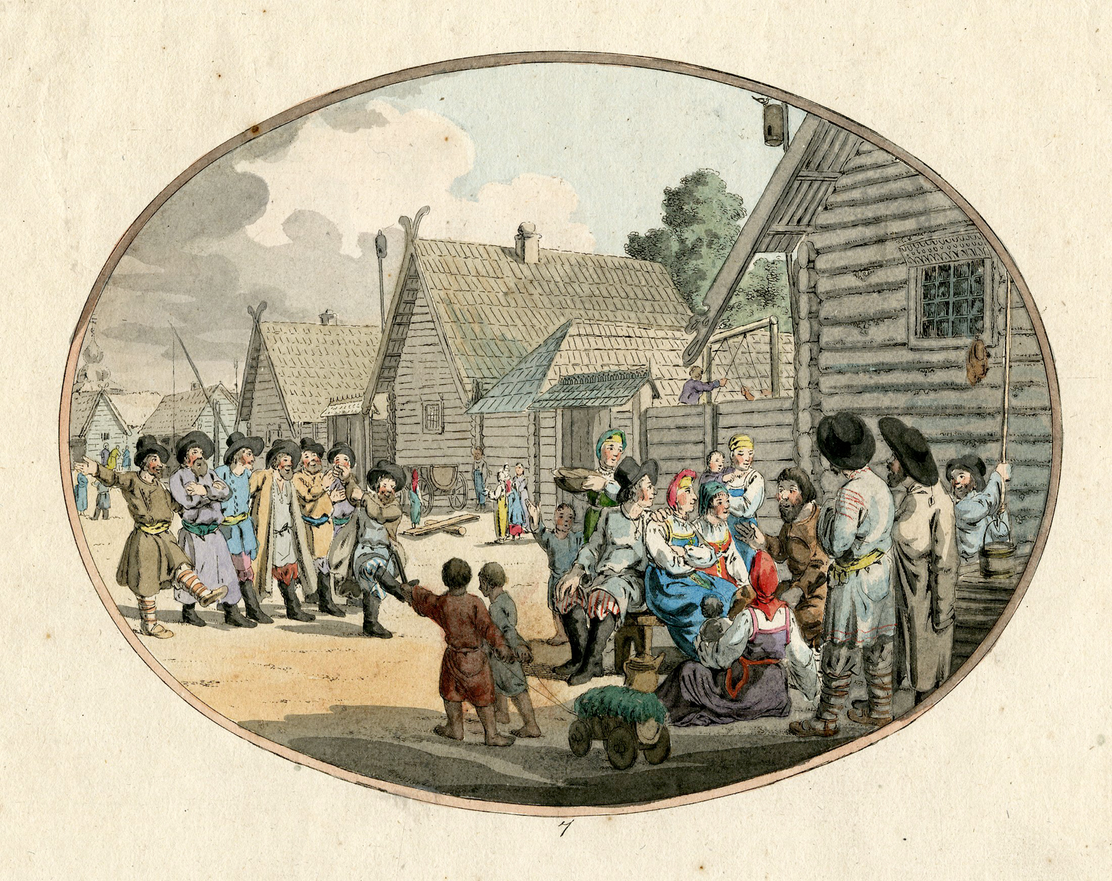 , 7 Rare Antique Prints-RUSSIA-ETHNIC SCENES-HABITS-Geissler-1804, Pictura Antique Prints
