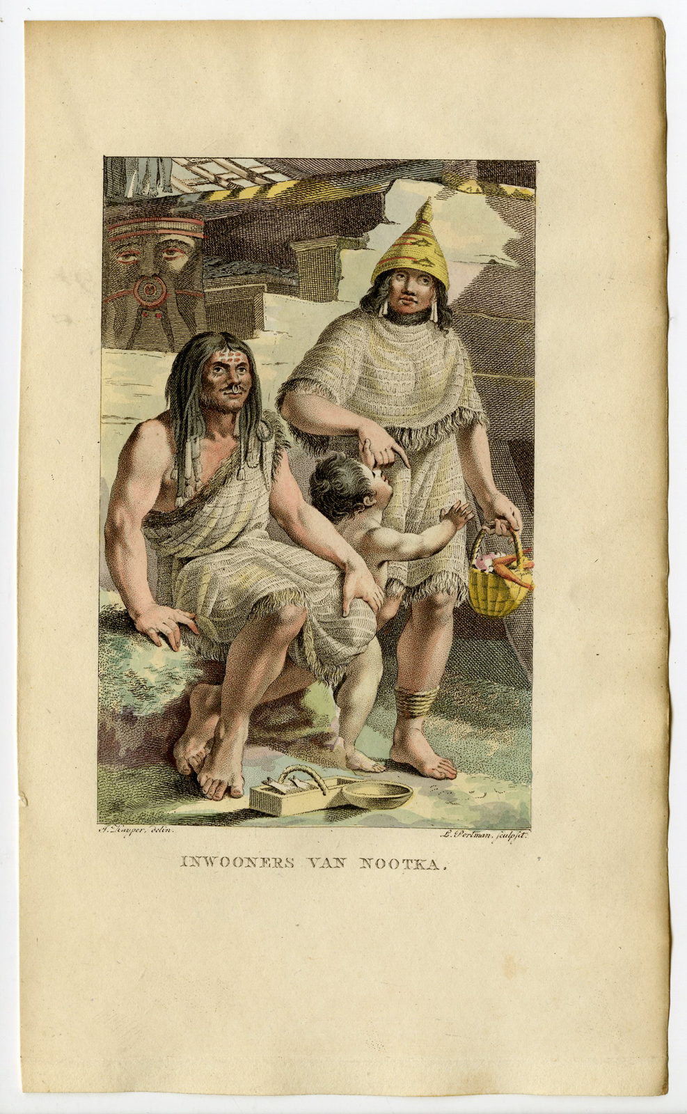 , Antique Costume Print-NOOTKA ISLAND-CANADA-Stuart-Portman-Kuyper-1802, Pictura Antique Prints