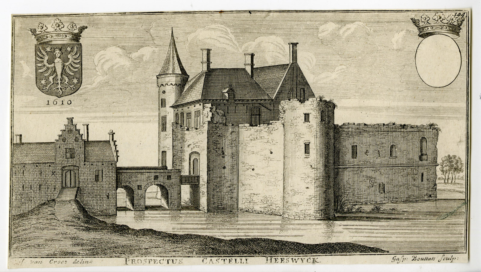 , Antique Print-CASTLE OF HEESWIJK-NETHERLANDS-Le Roy-Cantillon-1696, Pictura Antique Prints