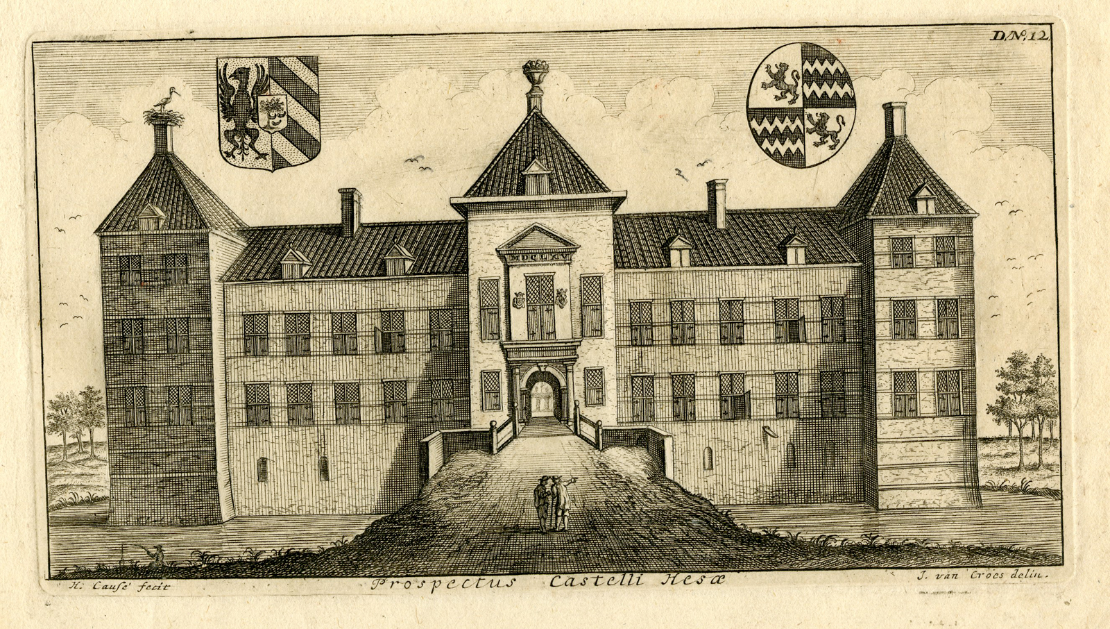 , Antique Print-CASTLE OF HEEZE-NETHERLANDS-Le Roy-Cantillon-1696, Pictura Antique Prints