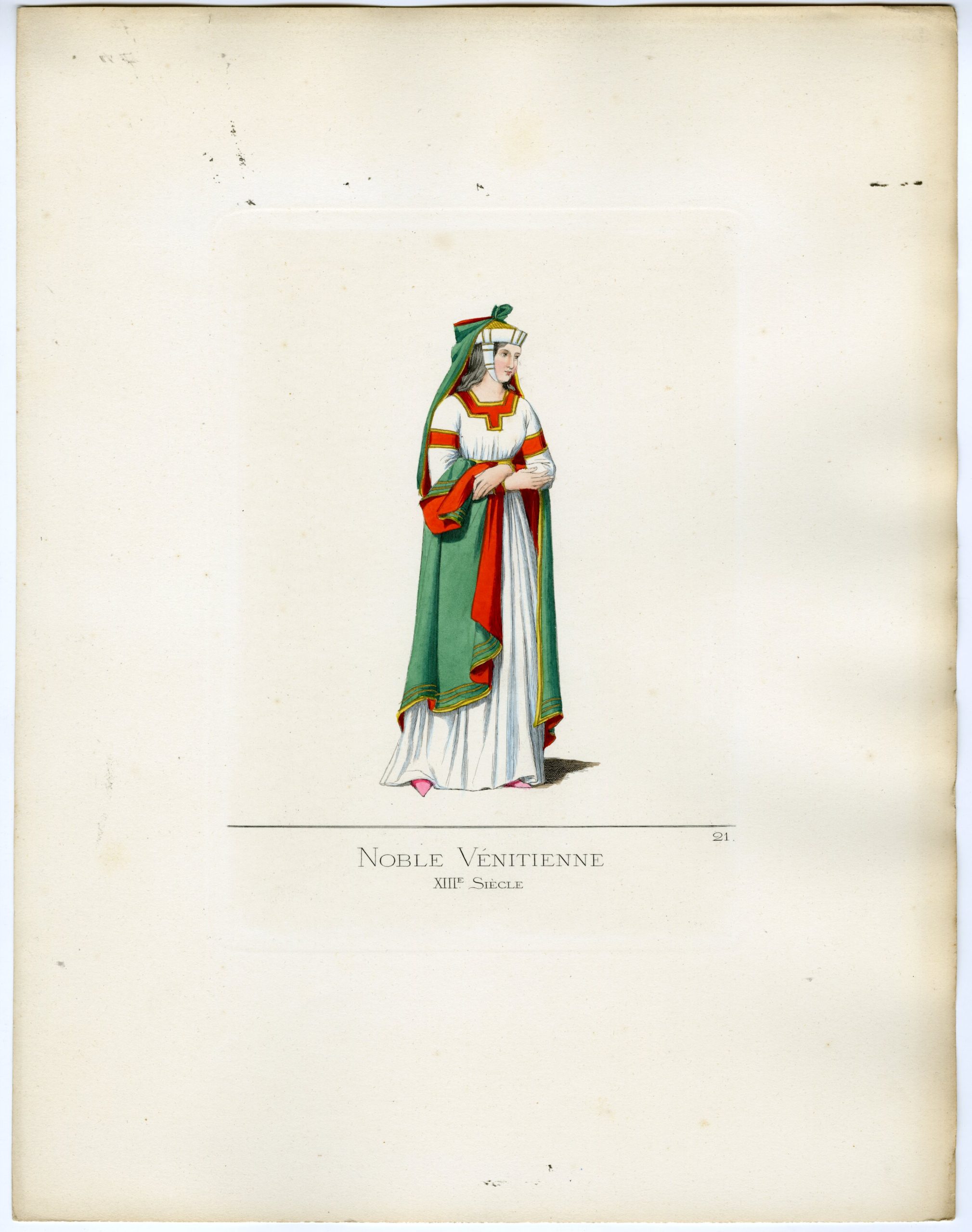 Pictura 01545 416x527 Antique Print-VENICE-ITALY-COSTUME-13TH CENTURY-PLATE 21-Bonnard-Mercuri-1860