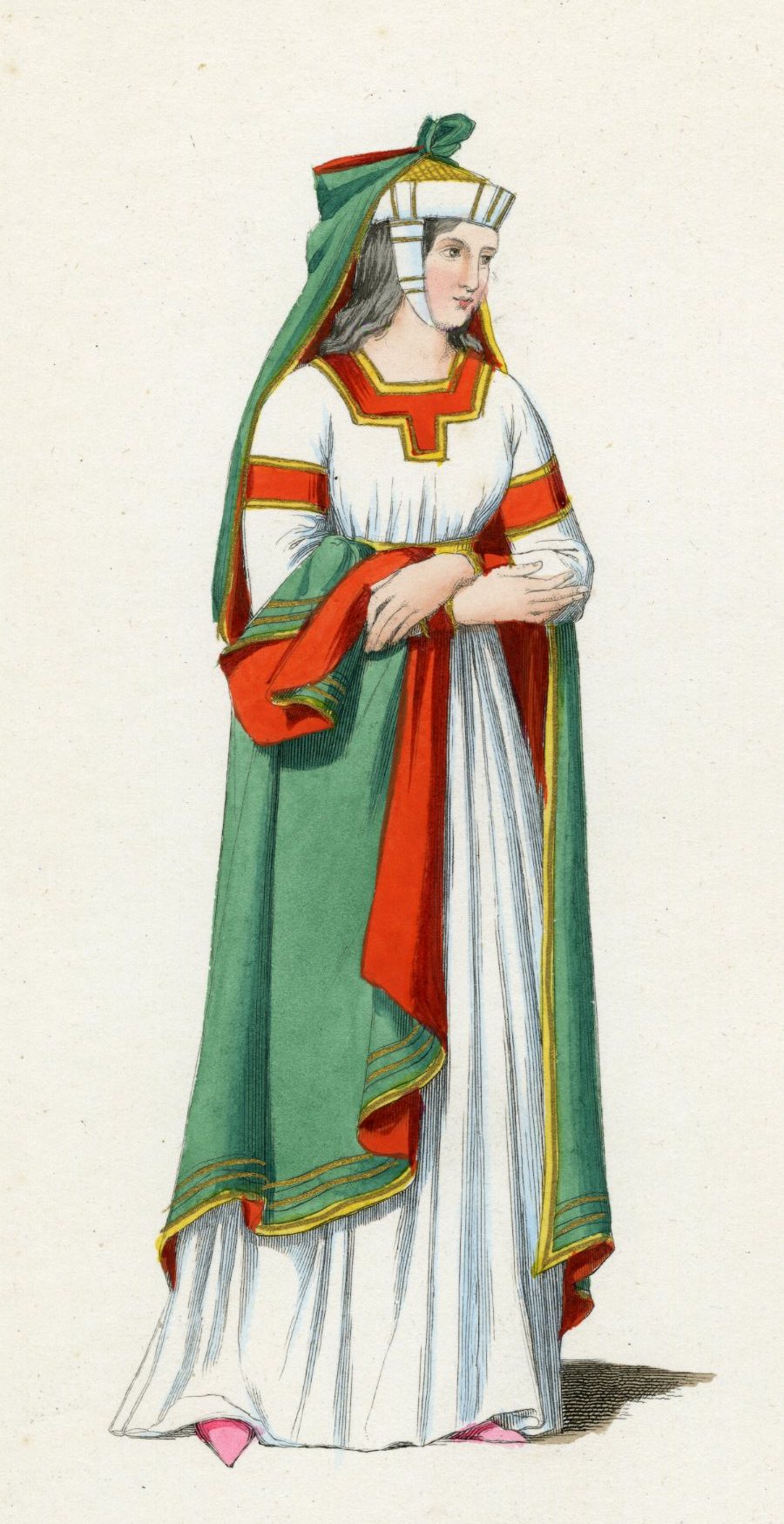Pictura 01546 416x809 Antique Print-VENICE-ITALY-COSTUME-13TH CENTURY-PLATE 21-Bonnard-Mercuri-1860 - Image 2