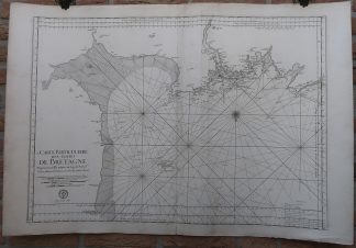 Antique map-NORMANDY-BRITTANY SEA CHART-MONT ST. MICHEL-Jaillot-Mortier-1693