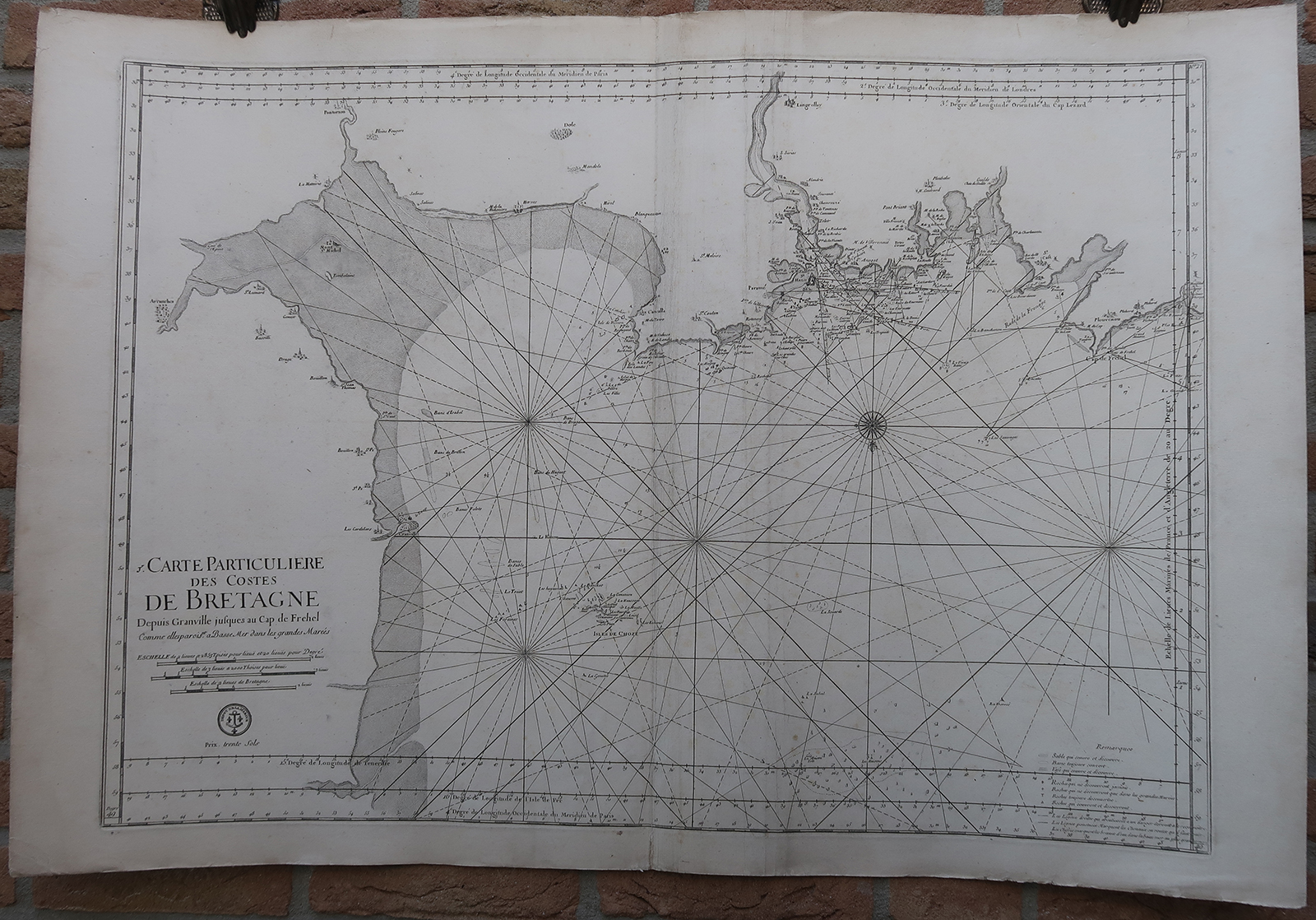 IMG 0029 2 416x291 Antique map-NORMANDY-BRITTANY SEA CHART-MONT ST. MICHEL-Jaillot-Mortier-1693