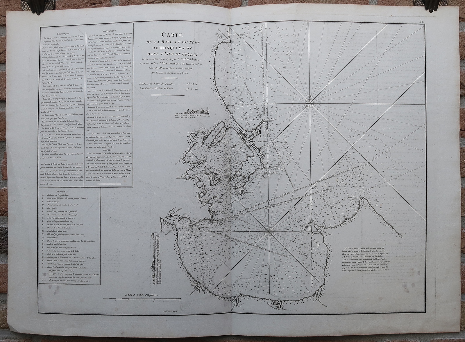 , Antique map-SEA CHART-CEYLON-TRINCOMALEE-BAY-COAST-Delahaye-Mannevillette-1775, Pictura Antique Prints