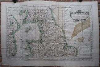 Antique map-SEA CHART-ENGLAND-ISLE OF MAN-WALES-Bellin-Depot de la Marine-1765