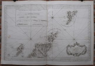 Antique map-SEA CHART-SCOTLAND-SHETLAND-ORKNEY-Bellin-Depot de la Marine-1765
