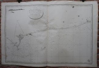 Antique map-SEA CHART-ENGLAND-CHICHESTER-WORTHING-Depot de la Marine-1825