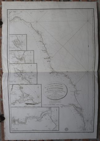Antique map-SEA CHART-ENGLAND-KINGSTON-NEWCASTLE-Depot de la Marine-1804