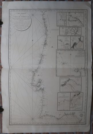 Antique map-SEA CHART-PORTUGAL-LISSABON-PORTO-VIGO-Depot de la Marine-1816
