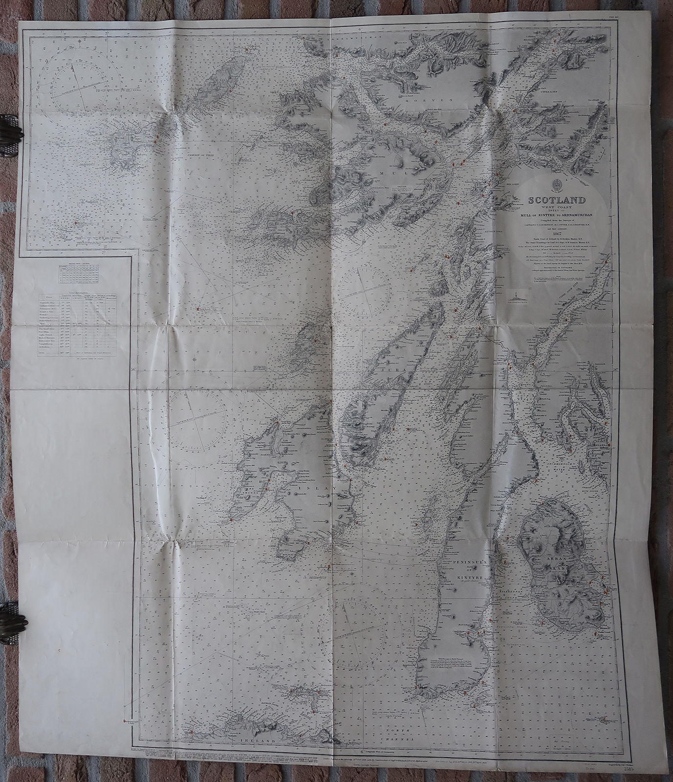 , Antique map-SEA CHART-SCOTLAND-MULL-ARRAN-ISLAY-Carrington-Walker-1940, Pictura Antique Prints