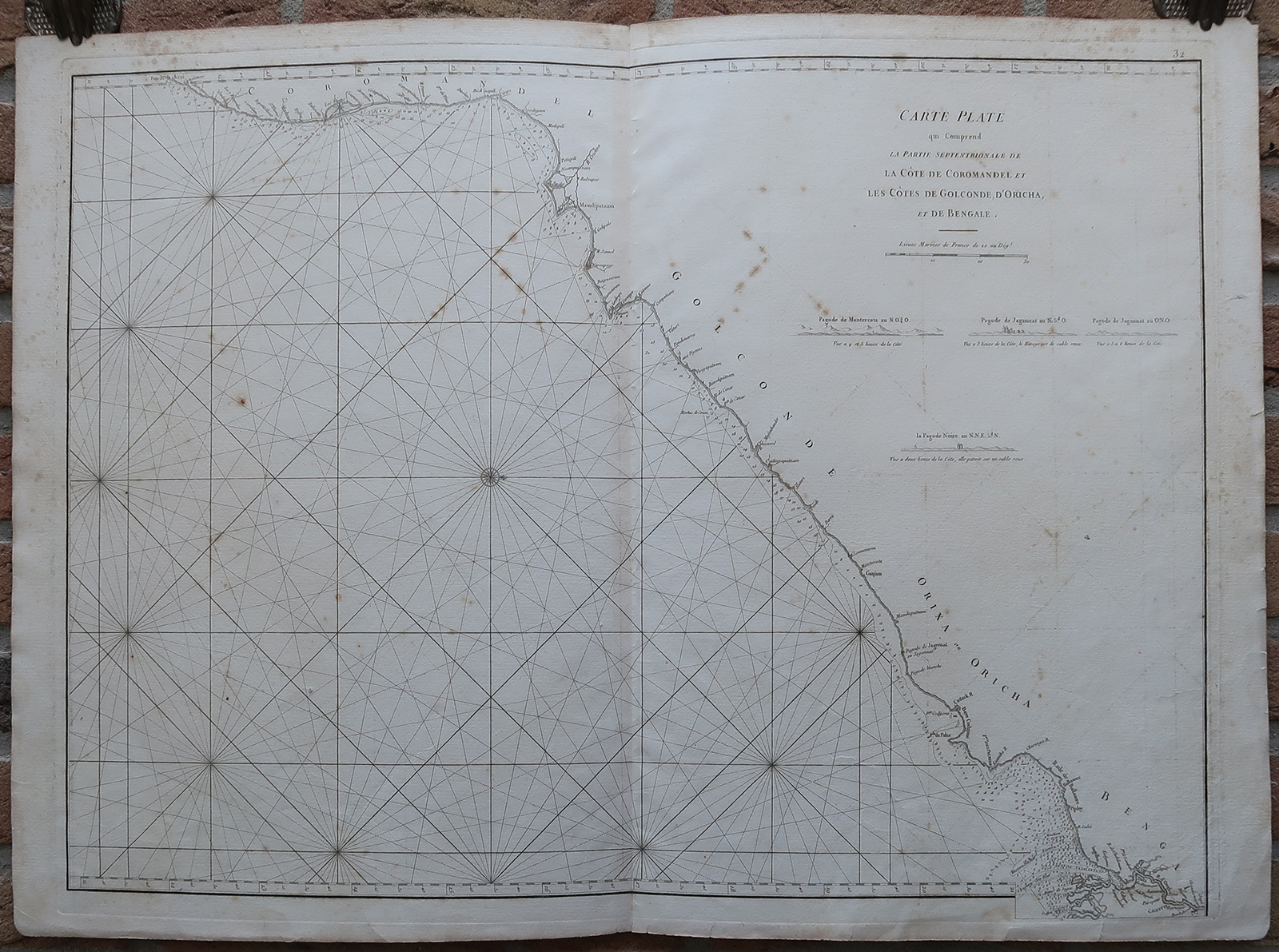 , Antique map-SEA CHART-INDIA-CALCUTTA-MADRAS-PUDUCHERRY-Mannevillette-1775, Pictura Antique Prints