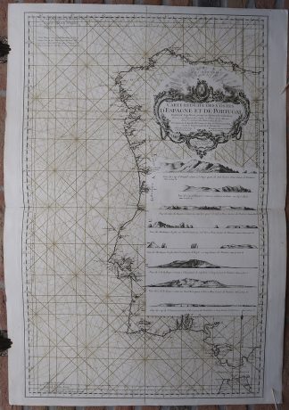 Antique map-PORTUGAL-SEA CHART-PORTUGAL-Bellin-1751