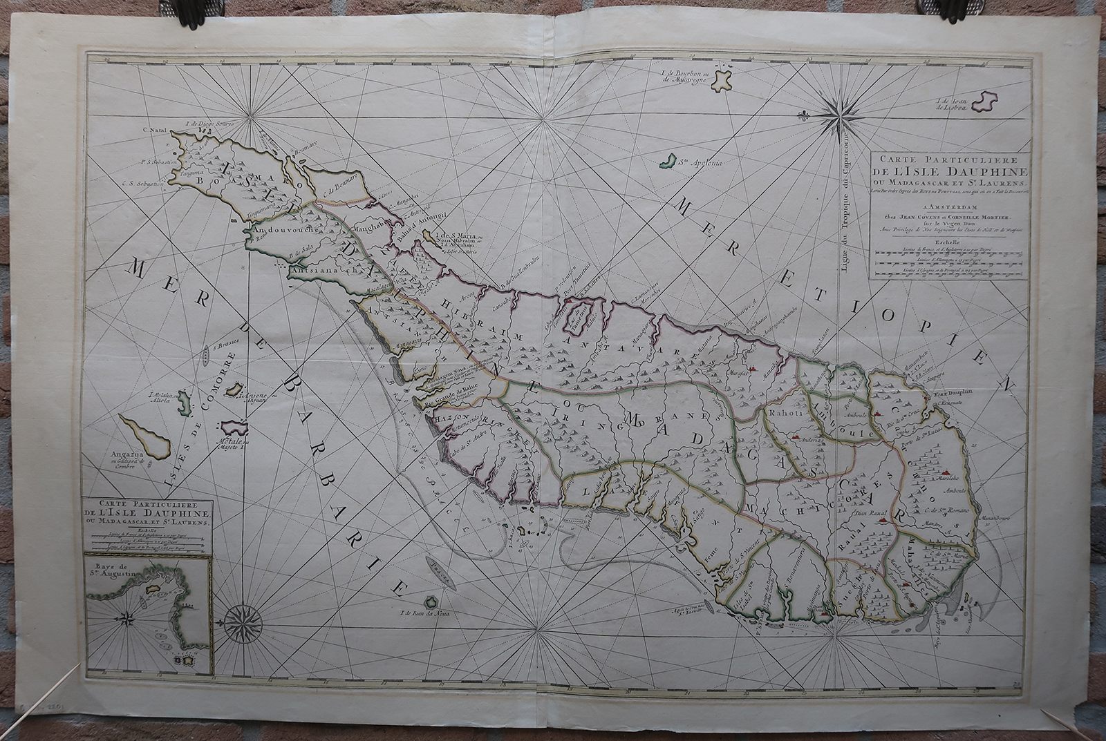 , Antique map-SEA CHART-MADAGASCAR-SAINT AUGUSTIN-Covens & Mortier-1695, Pictura Antique Prints