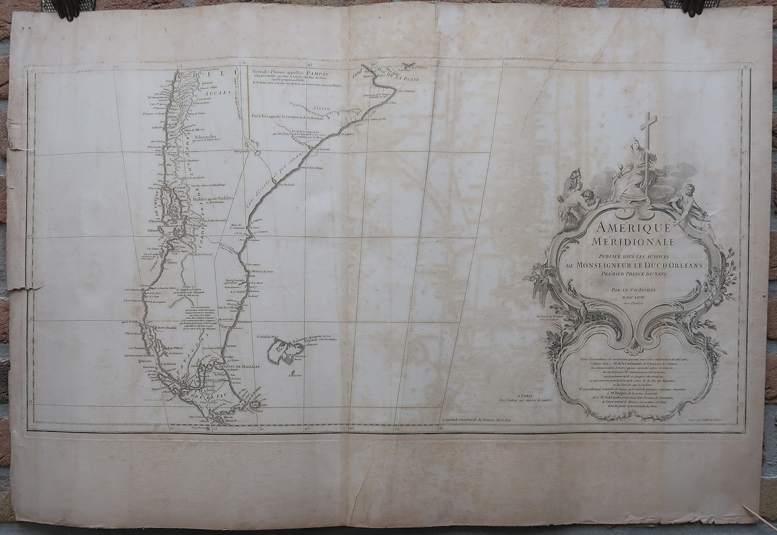 , 3 Antique maps-MAP-SOUTH AMERICA-THREE SHEETS-D’Anville-Delahaye-1748, Pictura Antique Prints