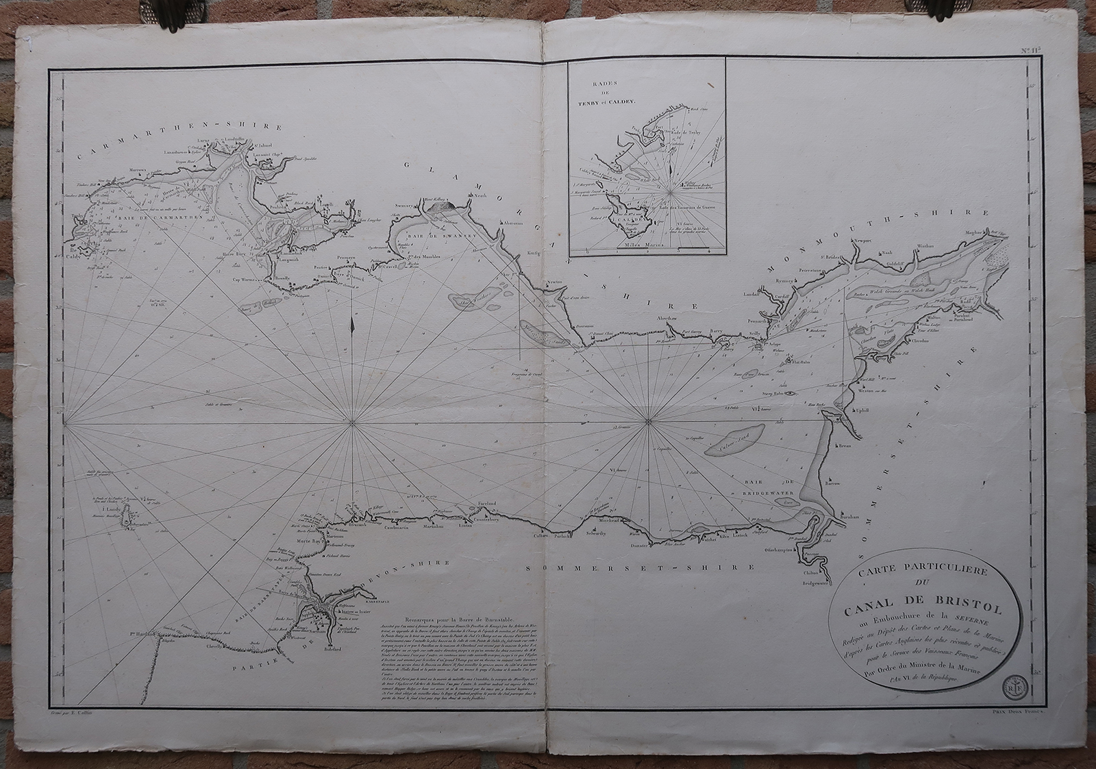 , Antique map-SEA CHART-BRISTOL CHANNEL-WALES-CORNWALL-Depot de la Marine-1797, Pictura Antique Prints