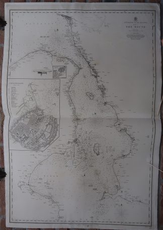 Antique map-SEA CHART-DENMARK-COPENHAGEN-MALMO-SWEDEN-Office Admirality-1852