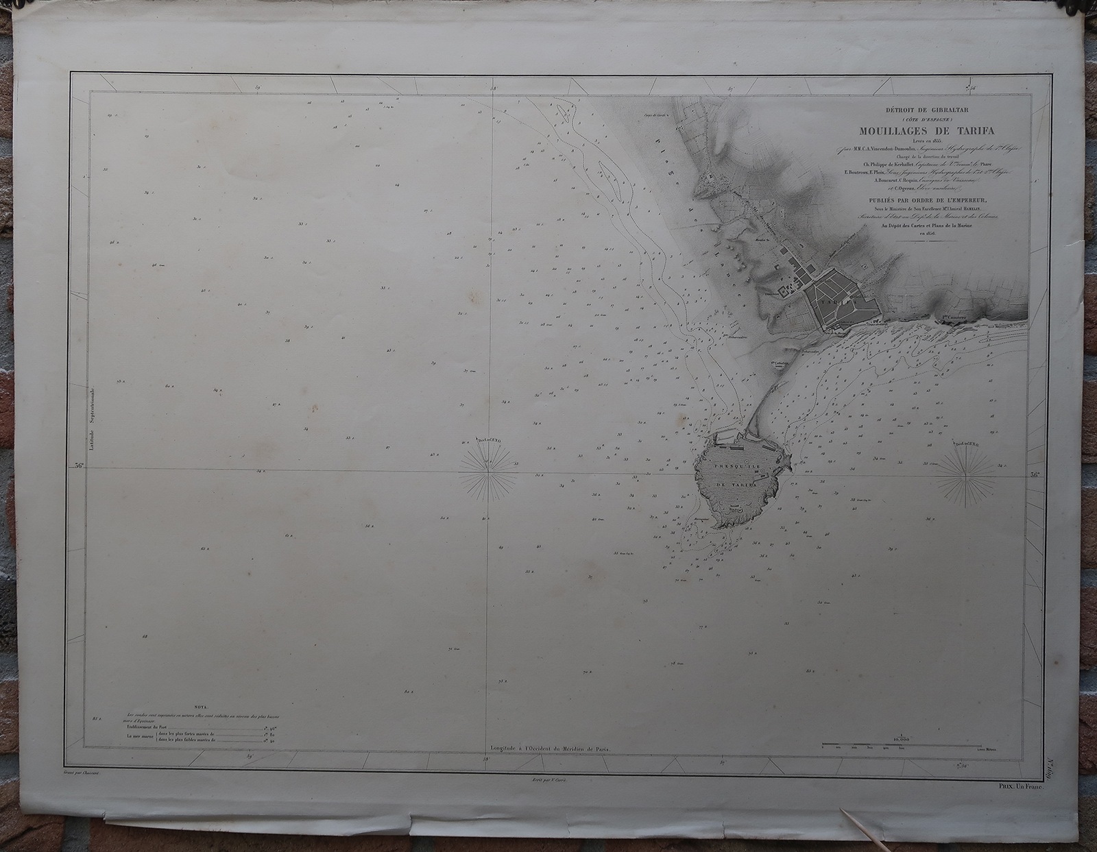 , Antique map-SEA CHART-STRAIT OF GIBRALTAR-TARIFA-Vincendon-Dumoulin-1856, Pictura Antique Prints