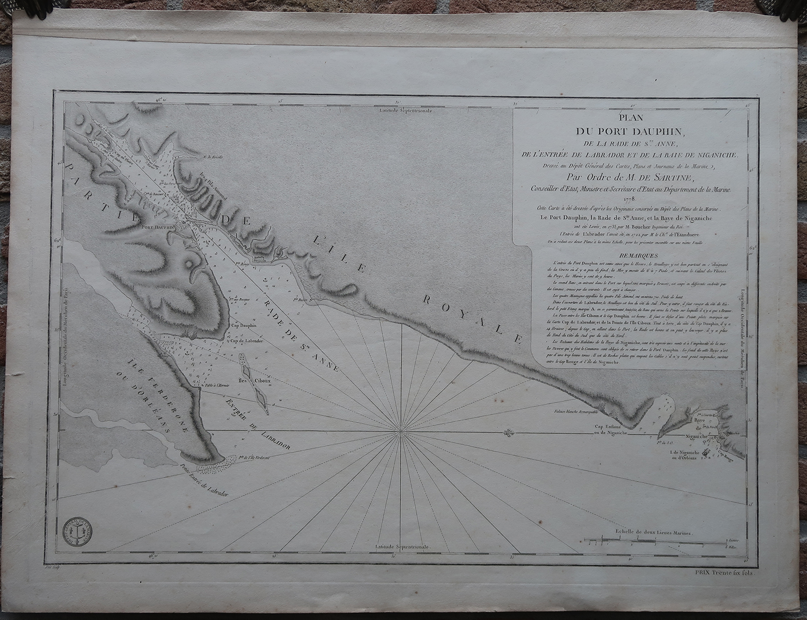 , Antique map-SEA CHART-CANADA-CAPE BRETON-NOVA SCOTIA-Sartine-Petit-1778, Pictura Antique Prints
