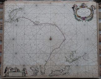 Antique map-SEA CHART-ASIA-JAPAN-NOVA ZEMBLA-CHINA-RUSSIA-Waesberge-ca. 1650