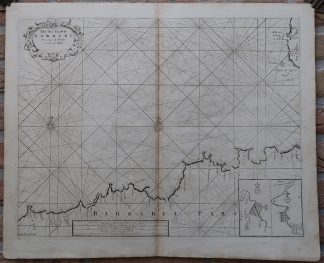 Antique map-SEA CHART-AFRICA-ALGERIA-SARDINIA-ALGIERS-Thornton-Bennett-1703