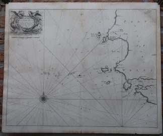 Antique map-SEA CHART-WALES-ST. BRIDES BAY-SKOKHOLM-MILFORD HAVEN-Collins-1693
