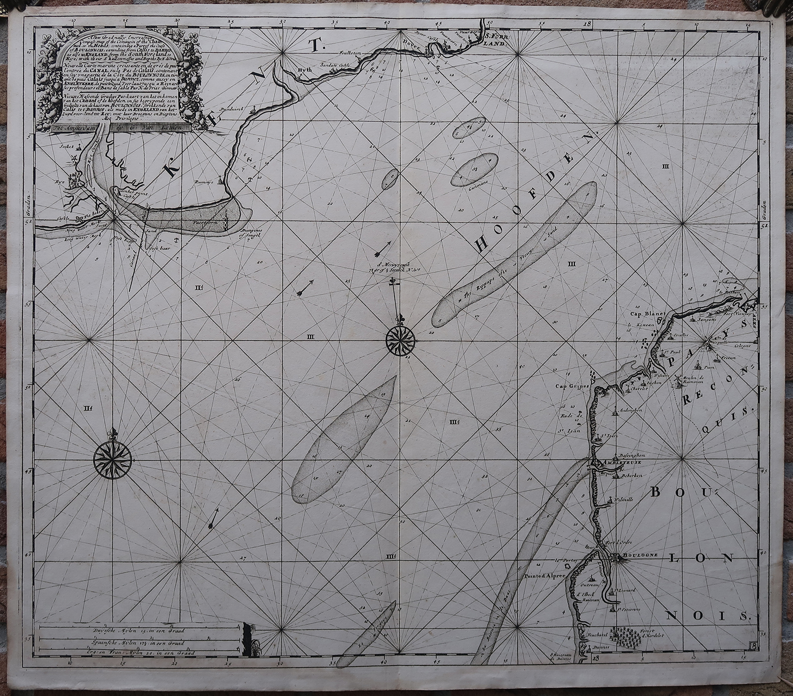 , Rare Antique Map-CHANNEL-ENGLAND-FRANCE-SEA CHART-de Vries-van Keulen-c.1695, Pictura Antique Prints