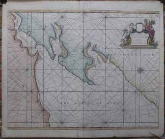Antique map-SEA CHART-SCOTLAND-INVERNESS-FIRTH OF MURRY-Collins-Moll-1689