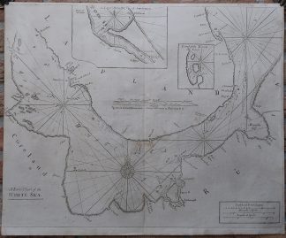 Antique map-SEA CHART-RUSSIA-WHITE SEA-BARENTS SEA-Mount & Page-1702