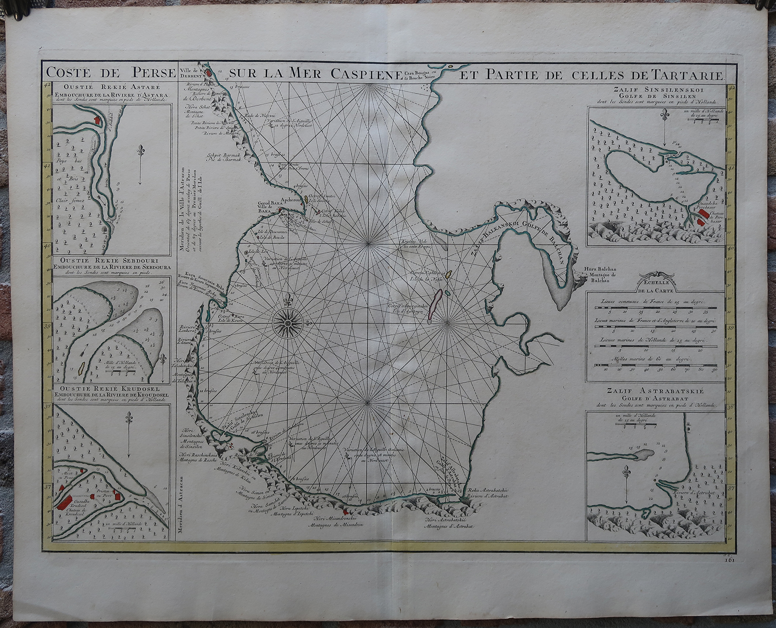 , 2 Antique Maps-CASPIAN SEA-WOLGA-ASTRAKHAN-de l’Isle-Covens-Mortier-c.1720, Pictura Antique Prints