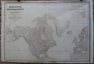 Antique map-WORLD MAP-AMERICA-EUROPE-GREENLAND-Depot de la Marine-1852