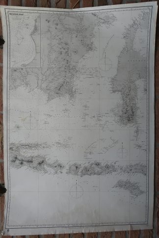 Antique map-SEA CHART-INDONESIA-CELEBES-KALIMANTAN-SUNDA-Belcher-1870