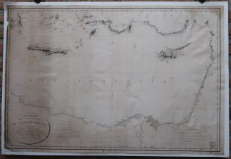 Antique map-MEDITERRANEAN-COAST-EGYPT-TURKEY-Depot de la Marine-Collin-1829
