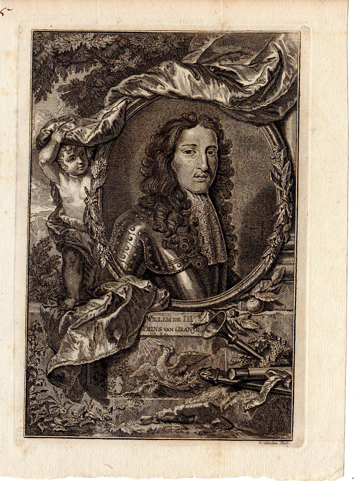 , Antique Print-PRINCE-WILLIAM III OF ORANGE-Wissing-Sibelius-c.1770, Pictura Antique Prints